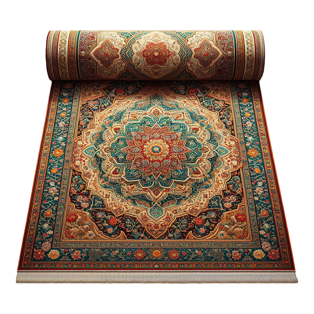 فرش گل ابریشم